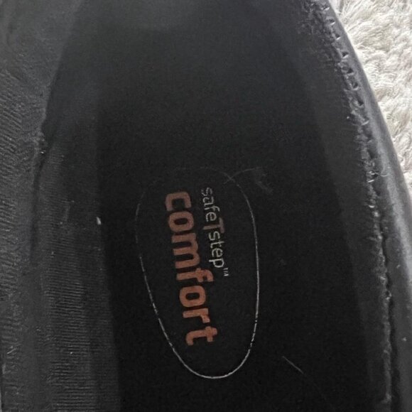 Black Leather Safe T Step Lady’s Size 7.5 Women’s Slip-Resistant Shoes - Picture 3 of 5